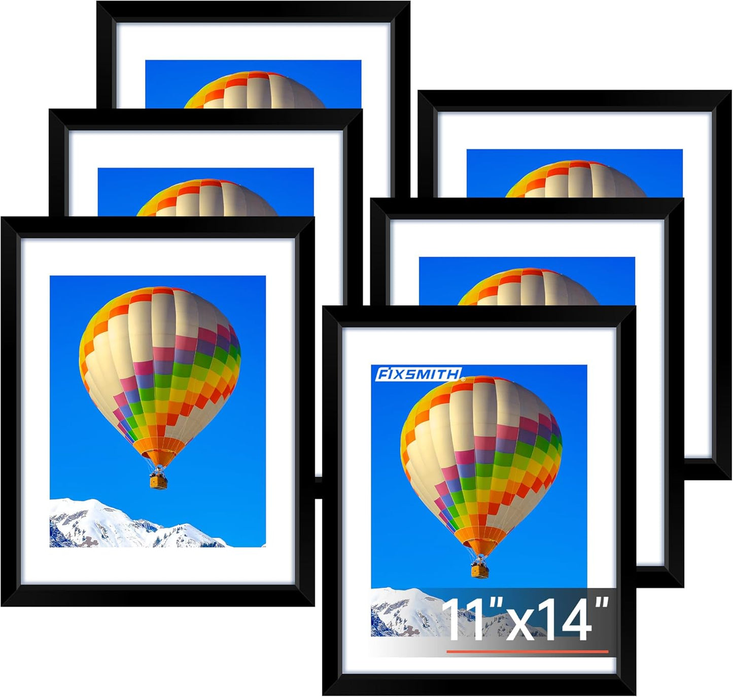 FIXSMITH 10 Pack Picture Frames Collage Wall Decor for Mounting or Tabletop Display, Gallery Wall Frame Set with Two 8x10 Black Frames, Four 5x7 Frames and Four 4x6 Frames, Multi-Pack Photo Frame Set