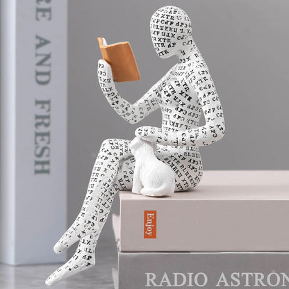 GRAPMKTG Home Decor Pulp Reading Women Thinker Statue Aesthetic Sculpture Room Decor Modern Abstract Decoration on Shelf Table Desk for Living Room Office Bedroom A