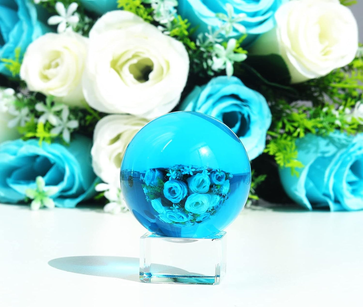 LONGWIN 50mm(2 inch) K9 Photography Solid Crystal Glass Ball Sphere with Free Stand Suncatcher (Clear)