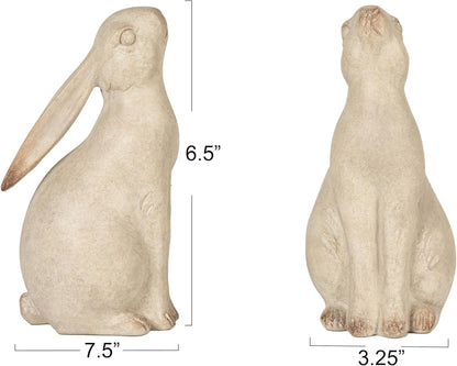 Creative Co-Op Decorative Resin Rabbit Bookends, Bronze, Set of 2