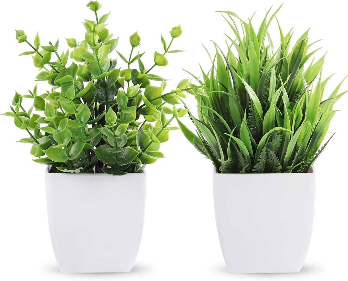 Der Rose 2 Pack Small Fake Plants Mini Artificial Potted Plants for Table Desk Home Laundry Room Bathroom Office Decor