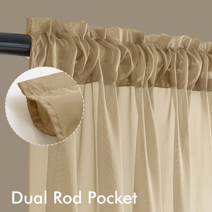 MIULEE White Sheer Curtains 84 Inches Long, 4 Panels Set, Light Filtering Rod Pocket Voile Drapes for Living Room and Bedroom, Airy Soft Fabric Window Treatments, 42 x 84 Inches