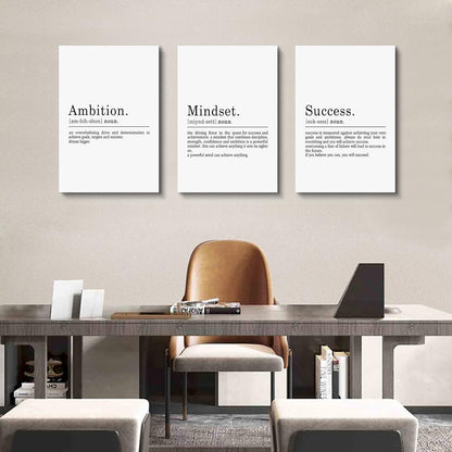 Inspirational Canvas Painting Wall Art -EPHANY ART,Mindset Quotes Prints, Success Framed Entrepreneur Poster Positive Quotes Wall Poster for Home Office Workplace (M-3pcs,12x16inchx3pcs)