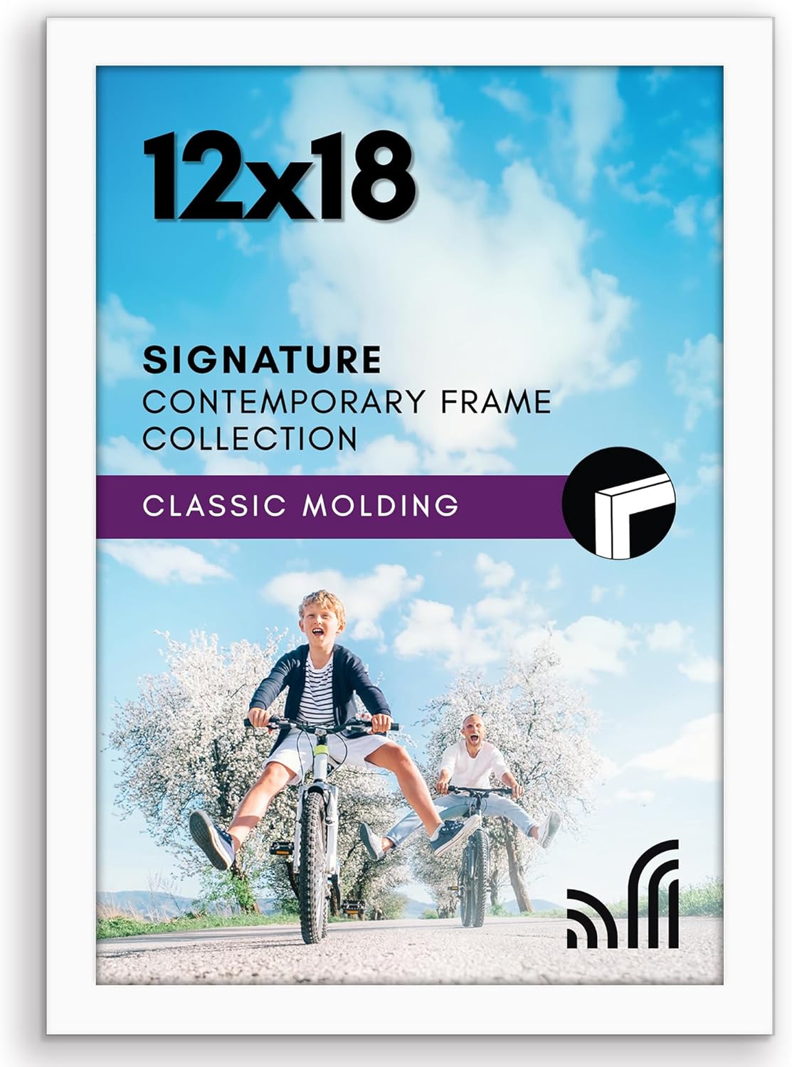 Americanflat 12x18 Poster Frame with Shatter-Resistant Glass - Signature Collection - Gallery-Style Frames Made of Engineered Wood - Photo Frame for Wall Display - Black - Colors B