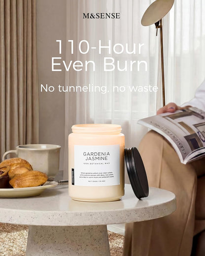 M&SENSE Eucalyptus & Mint Scented Jar Candle, Large 19.4oz Natural Soy Wax, 110-Hour Long Lasting Non-Toxic Clean Burning, Fresh Smelling Home Aromatherapy for Spa Stress Relief, Gifts for Men Women