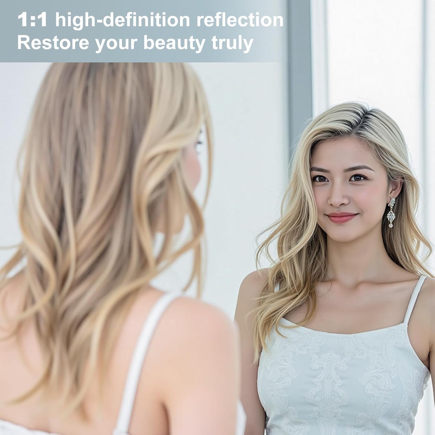Dewfig Arched Full Length Mirror, 76"x34" Large Floor Mirror, Full Body Mirrors for Leaning or Hanging, Standing Mirrors for Bedroom, Living Room,Dressing Room, Aluminum Alloy Frame, Black
