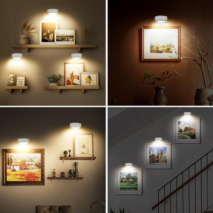 Arixinks 3PACK Picture Light Battery Operated with Remote, Painting Light for Wall Art with 3 Lighting Colors Dimmable, LED Art Display Accent Light on Wall for Poster Dartboard Frame Portrait Black