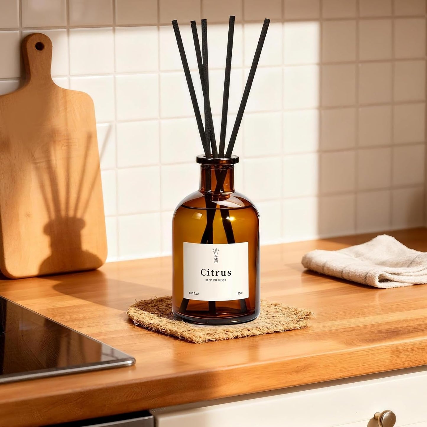 Reed Diffuser Set, 8.12 fl.oz Eucalyptus Scented Diffuser with Sticks, Up to 120 Days, Home Fragrance Reed Diffuser for Bathroom Shelf Decor & Room Freshener, 2 Pack