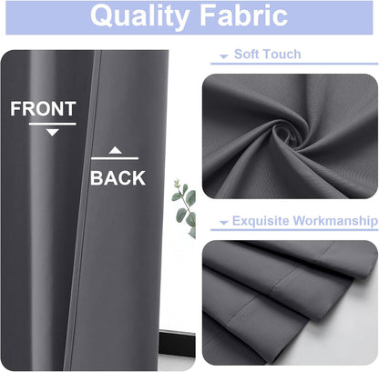 Simplebrand Ava Sage Green Blackout Curtains for Bedroom 63 Inch Length 2 Panels Set, Solid Thermal Insulated Energy Saving Rod Pocket Window Treatment Curtains Blackout Drapes, W40 x L63 Inch, Sage - Colors C