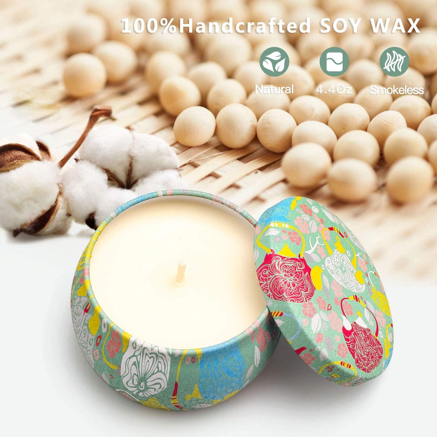 Candles Gift Set for Women, 4 Pack Scented Candles with 8% Essential Oils, 120H Long Lasting Aromatherapy Candles for Home Relaxation
