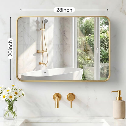 NEWBULIG Gold Round Wall Mirror 36 Inch, Bathroom Mirrors for Over Sink, Wall Decor for Bathroom, Entryway, Bedroom, Vanity
