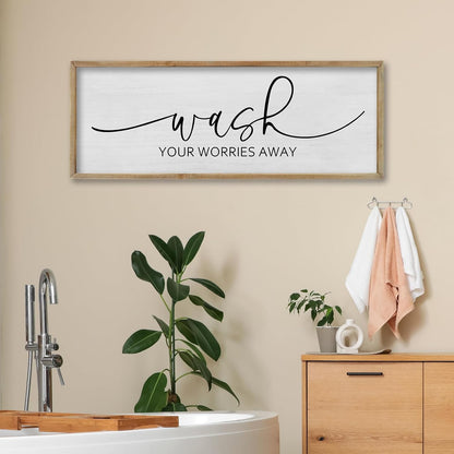FZMHASLWW Gather Sign Wall Decor 32"×12" Large Wooden Framed for Dining Room Simple Home Kitchen Hanging Art (Wood)
