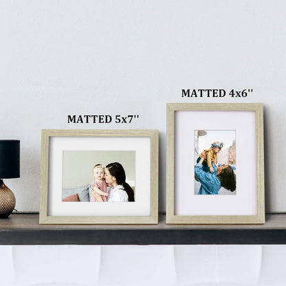 Egofine 8x10 Picture Frames Set of 4, Made of Solid Wood Covered by Plexiglass 4x6 and 5x7 with Mat or 8x10 without Mat, for Table Top Display and Wall Mounting Photo Frame Black