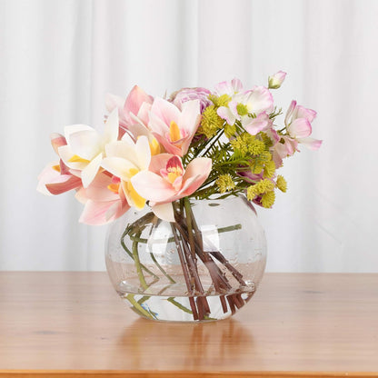 WGV Bowl Glass Vase, Diameter 6", Height 4.5", Open Width 4", (Multiple Sizes Choices) Clear Bubble Planter Terrarium Fish Bowl for Wedding Event Home Decor, 1 Piece (VBW0006A)