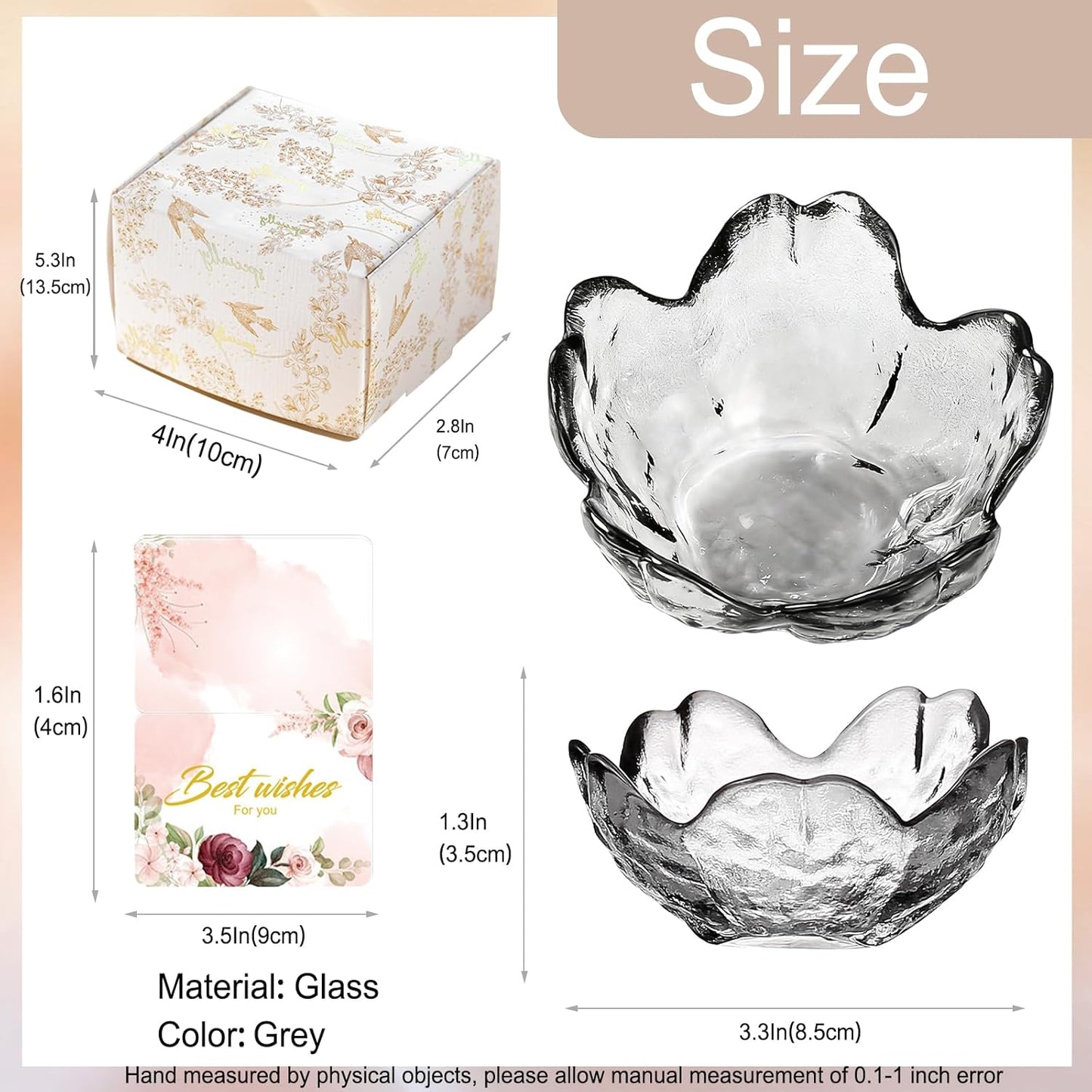 Purple Flower Jewelry Dish Glass Ring Holder Dish Jewelry Tray Cute Vanity Organizer Aesthetic Nightstand Bathroom Room Decor Trinket Dish Mothers Day Friendship Christmas Birthday Gifts for Women
