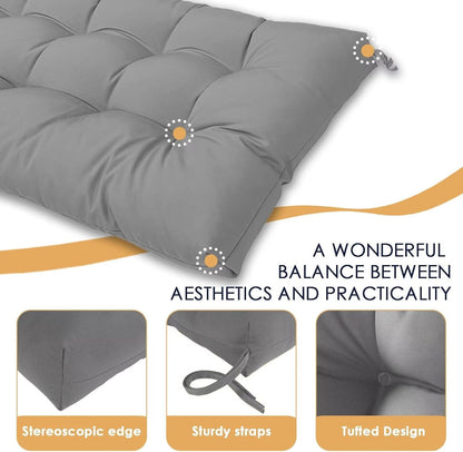 MTMR Outdoor Bench Cushion-44X19 Water-Repellent Tufted Porch Swing Cushions with High Elasticity PP Cotton and Ties Fade-Resistant Patio Outdoor Chair Cushion for Bench Furniture, Indoor Seat Cushion