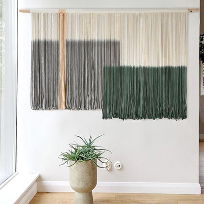 Flber Macrame Wall Hanging Macrame Wall Decor Large-Scale Tie-Dye Tapestry Living Home Room Wall Decor 57" Wx 35" L