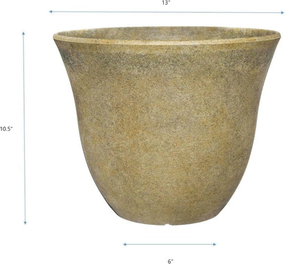 Classic Home and Garden Honeysuckle Resin Planters - Lightweight Indoor & Outdoor Plant Pots - UV-Resistant Plastic Flower Pots - Pot Planters for Flowers & Herbs (15" Distressed Copper)