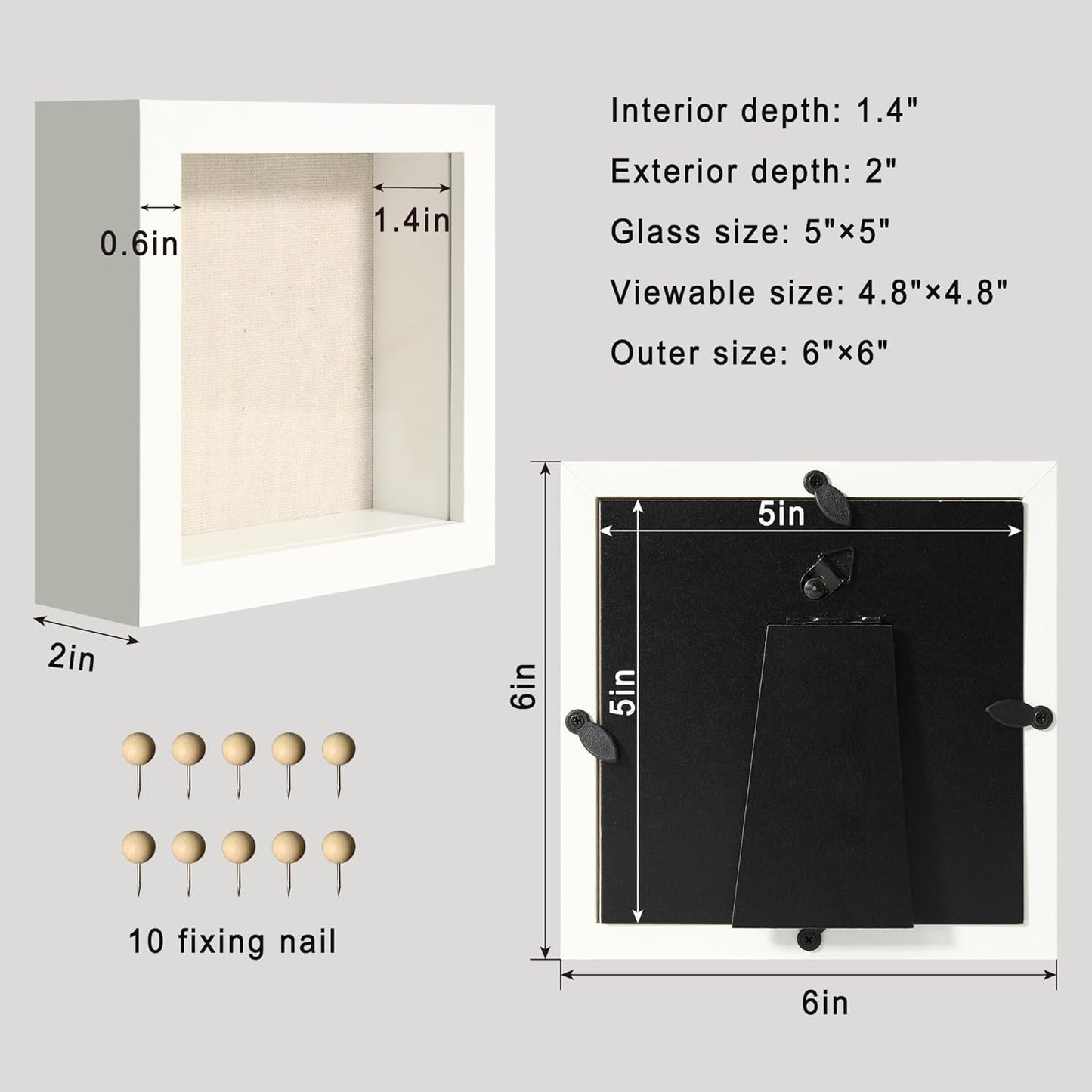 12x16 Large Shadow Box Picture Frame Display Case with Soft Linen Back, White Wooden Memory Shadow Box Frame with Tempered Glass Cover for Wall Display