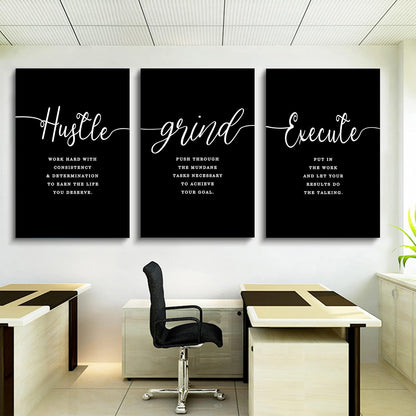 Inspirational Canvas Painting Wall Art -EPHANY ART,Mindset Quotes Prints, Success Framed Entrepreneur Poster Positive Quotes Wall Poster for Home Office Workplace (M-3pcs,12x16inchx3pcs)