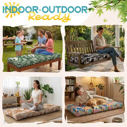 Outdoor Bench Cushion, Tufted Patio Seat Pad for Garden Bench, Porch Swing, Indoor/Outoor Furniture (Blue, 48X18X4 inch)