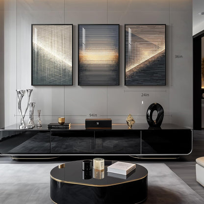 Framed Modern Luxury Gold Wall Art, Set of 3 Piece Contemporary Paintings Artwork for Walls, Golden Prints Pictures with Gold Frame, Wall Decor for Living Room, Hallway, Bedroom, Office 16x24 Inch