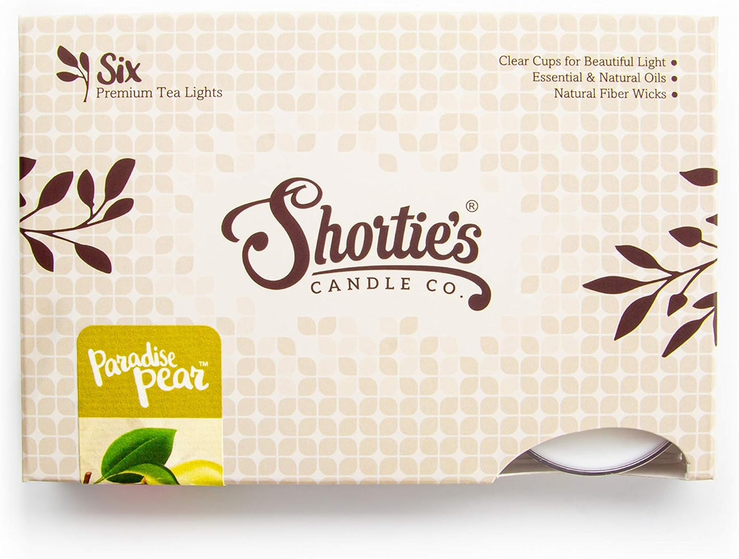 Shortie's Candle Company Coconut Cove Premium Tealight Candles - 6 White Highly Scented Tea Lights - Beautiful Candlelight - Made in the USA - Fruit & Berry Collection