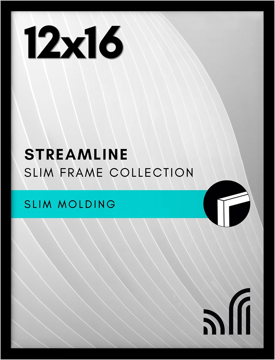 Americanflat 24x36 Poster Frame with Polished Plexiglass - Streamline Collection - Thin Border Picture Frame for Wall Display - Hanging Hardware Included - Black - Colors D