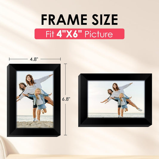FIXSMITH 10 Pack Picture Frames Collage Wall Decor for Mounting or Tabletop Display, Gallery Wall Frame Set with Two 8x10 Black Frames, Four 5x7 Frames and Four 4x6 Frames, Multi-Pack Photo Frame Set