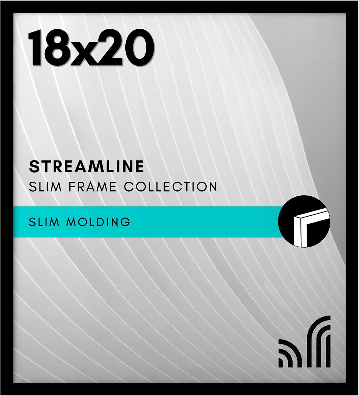 Americanflat 24x36 Poster Frame with Polished Plexiglass - Streamline Collection - Thin Border Picture Frame for Wall Display - Hanging Hardware Included - Black - Colors A