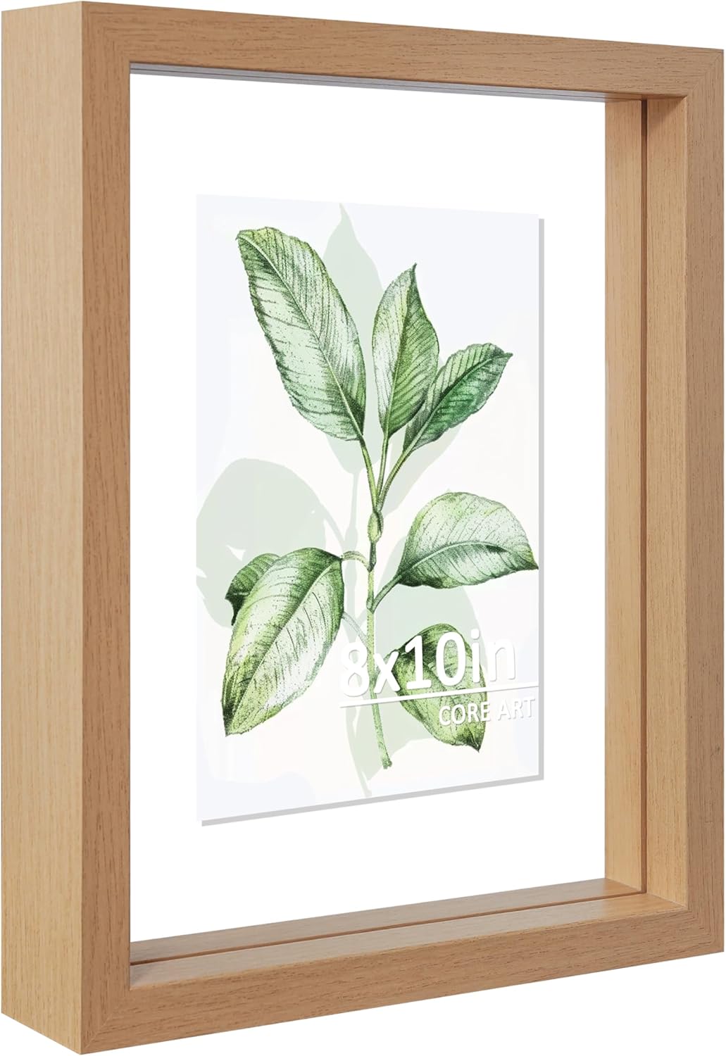 CORE ART 8x10 Floating Picture Frame,Double Plexglass Floating Frame for 5x7,4x6 Pictures,Wall or Tabletop Display,Black