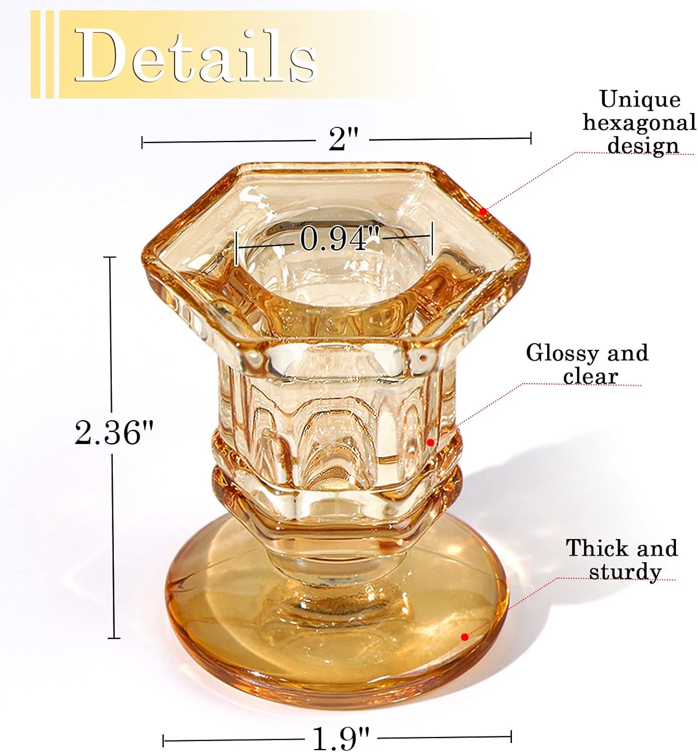 Lanttu Candlestick Holders Bulk, 12 Pcs Glass Candle Holders Set Clear, Crystal Taper Candle Holder for Wedding, Table Centerpiece, Home Decoration