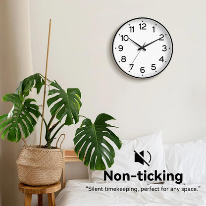 Roymnie Wall Clock Green, Silent Wall Clocks Battery Operated 8 Inch-Modern Non Ticking Analog Clock Decorative for Kitchen Office Bathroom Bedroom(Gold)