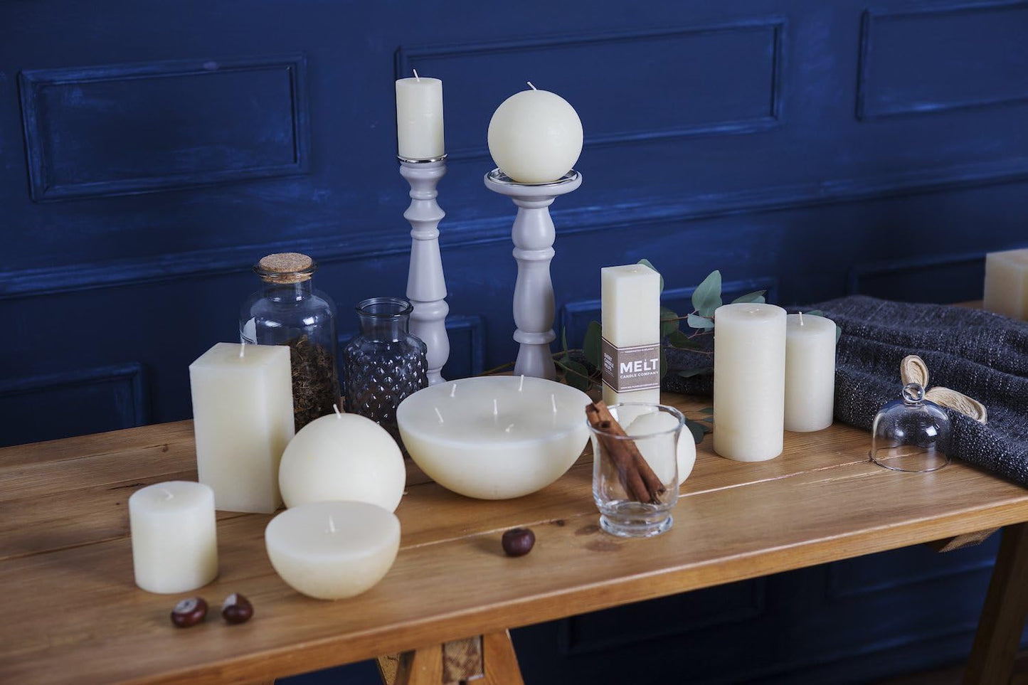 Melt Candle Pillar Candles, 3 Pack - Unscented Candles for Home, Church, Weddings, & More - 3" x 4", Ivory