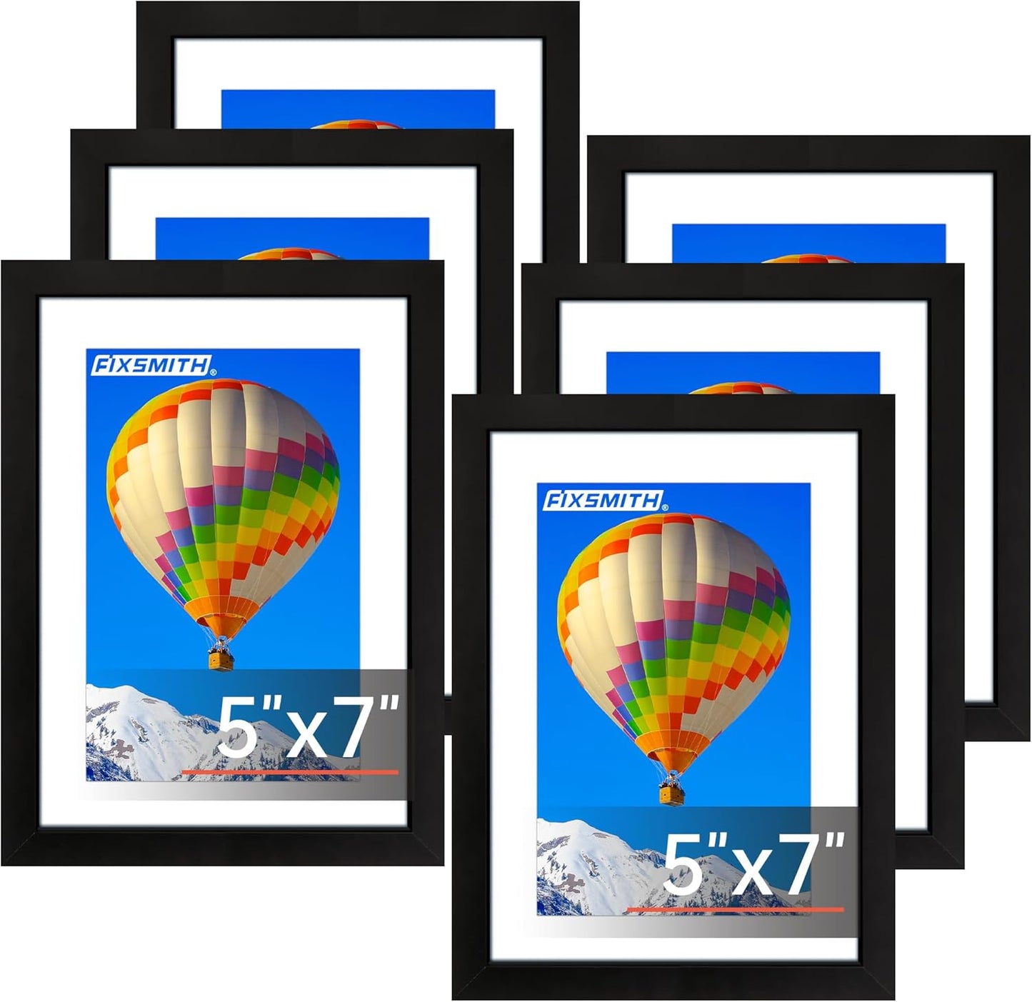 FIXSMITH 10 Pack Picture Frames Collage Wall Decor for Mounting or Tabletop Display, Gallery Wall Frame Set with Two 8x10 Black Frames, Four 5x7 Frames and Four 4x6 Frames, Multi-Pack Photo Frame Set