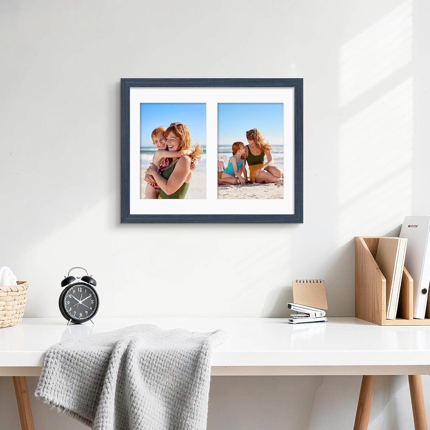 DUENPY 14x26 Collage Picture Frame 4x6 Collage Picture Frame Displays Twelve 4x6 inch Photos Available Horizontal Wall Mounting Display and Vertical Black - Colors B