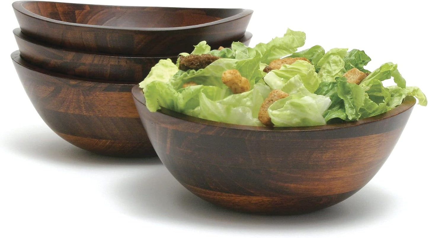 Lipper International Cherry Finished Wavy Rim Beechwood Serving Bowl for Fruits or Salads, Matte, Small, 7.5" x 7.25" x 3", Single Bowl, 30.43Fl oz