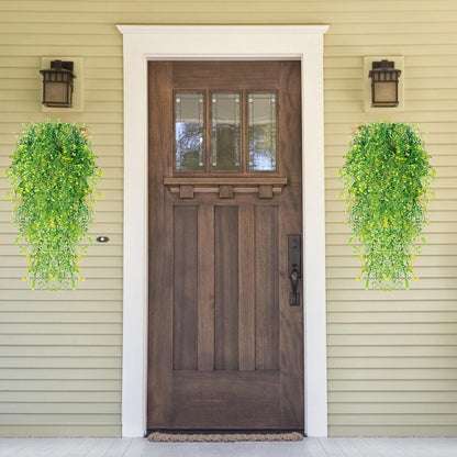 RECUTMS Fake Hanging Plants Artificial Ferns for Outdoor Hanging Faux Plants Vine Ivy Faux Fern Hanging Vines Wall Plants for Home Garden Party Wedding Decor (White 4P)
