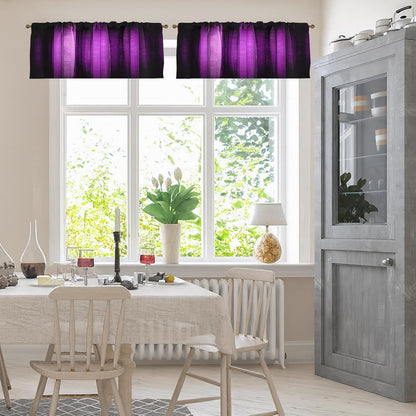 Emvency 2 Pack Dark Grey Valances Window Treatments, Gray Striped Abstract Blackout Drapes Adjustable Curtain for Windows Living Room Kitchen Over Sink, 52x18 Inch Rod Pocket Valances