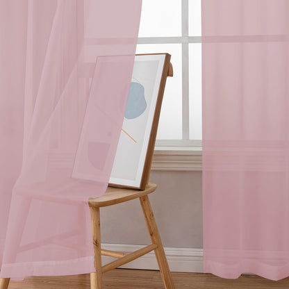Chyhomenyc Sheer White Valances for Windows 2 Pack, Small Window Curtains for Living Room Bathroom Cafe Laundry Basement, Modern Top Dual Rod Pocket Voile Curtain, 42W x 14L inches, White - Colors C