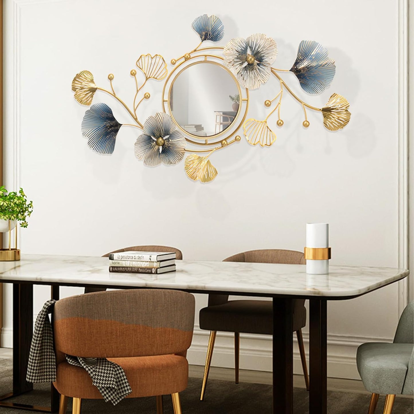 Lucky Monet Large Wall Decor for Living Room, Modern Metal Wall Art, 3D Textured Geometric Wall Sculpture 59"x24" Wall Hanging Decoration for Dinning Room Bedroom Entryway