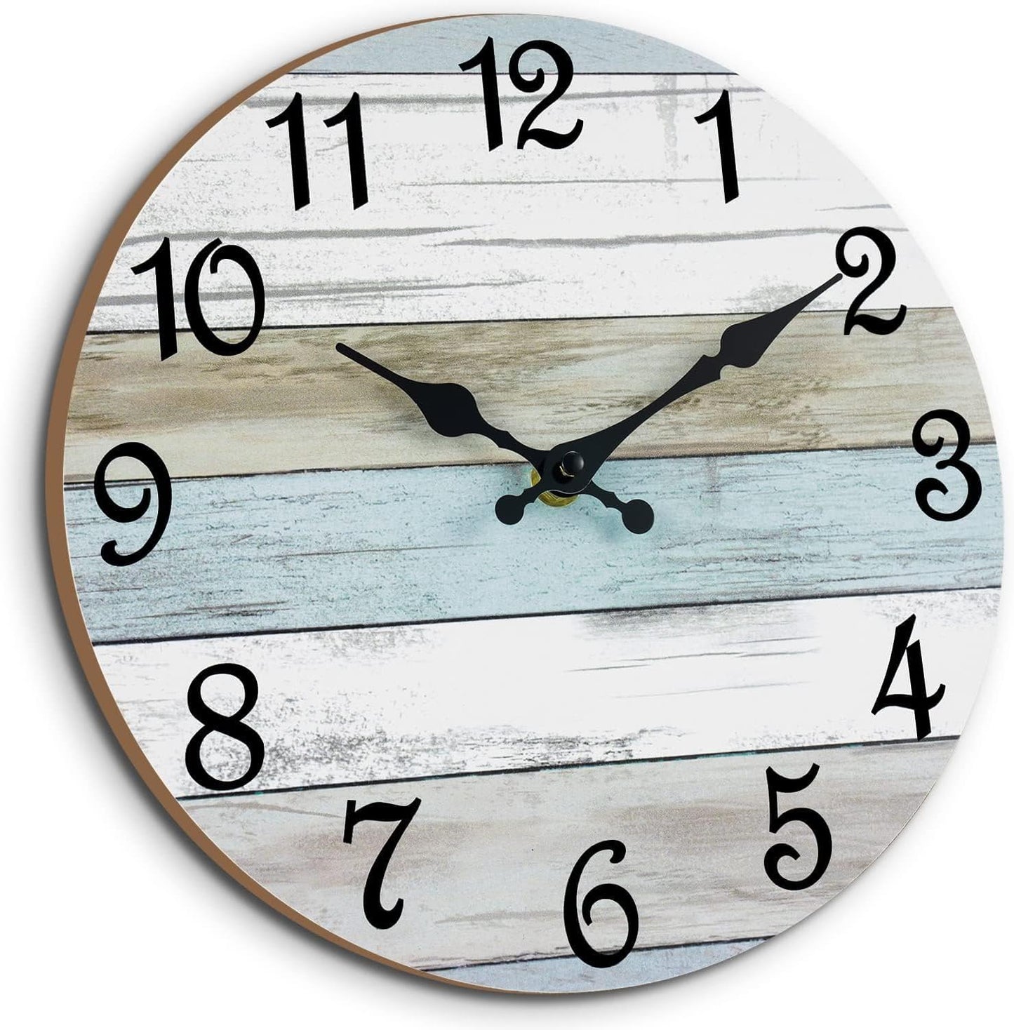 CHYLIN Wall Clock, Silent Non Ticking Battery Operated, Rustic Coastal Country Clock Decorative for Bathroom Kitchen Bedroom 8