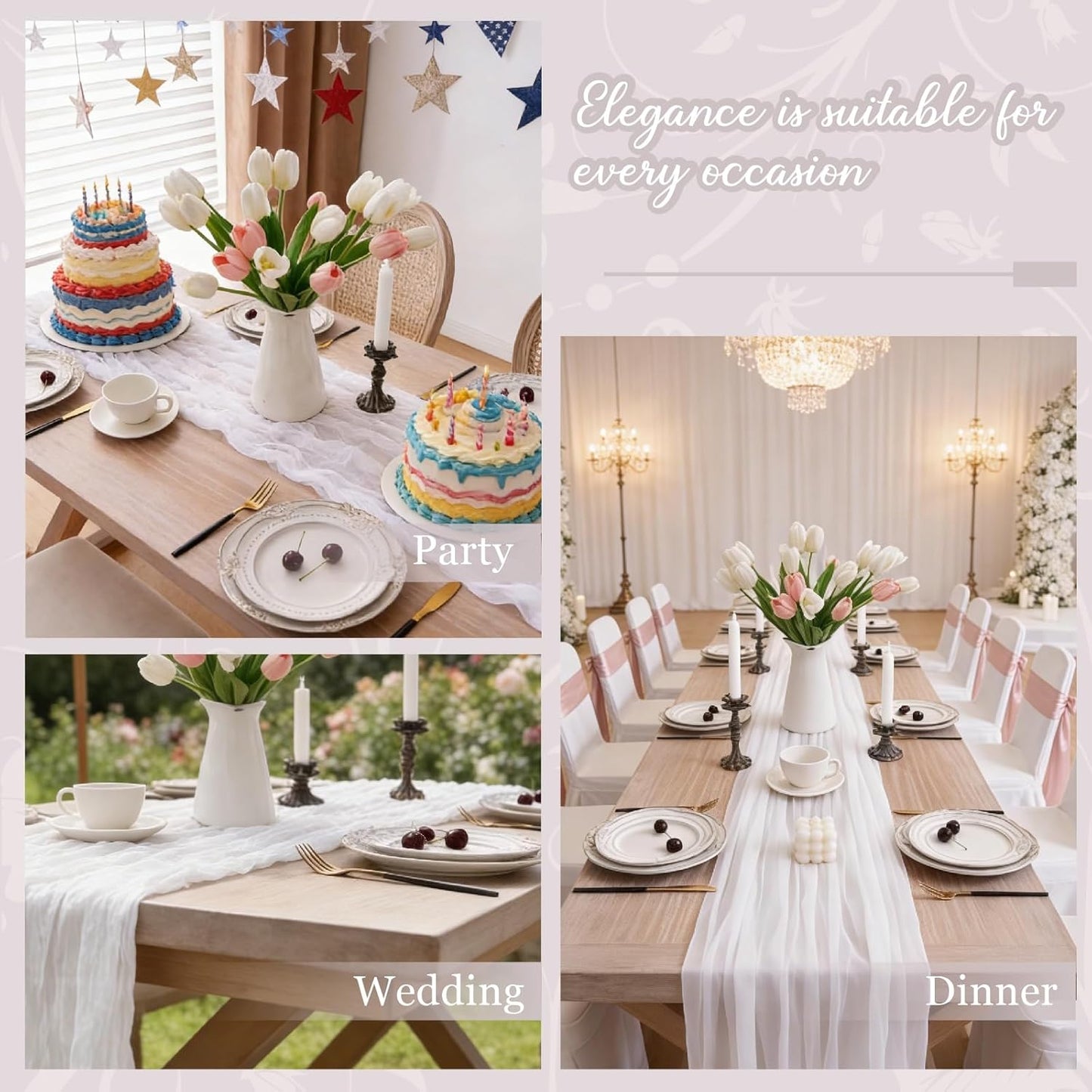 2pcs Cheesecloth Table Runner 120 Inches Pink Boho Gauze Cheese Cloth Runner 10FT Rustic Sheer Fall Table Runners for Thanksgiving Baby Shower Party Holiday Wedding Decoration