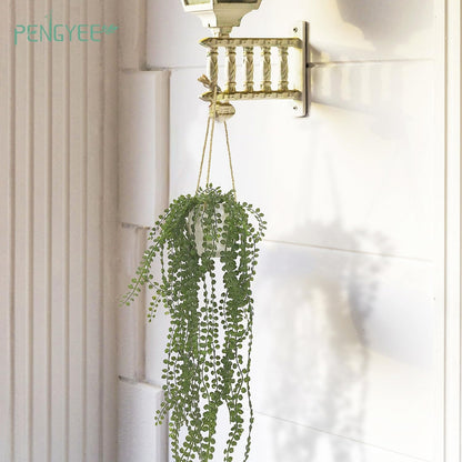 3 Packs Fake Hanging Plants with Black Pots, 20" Artificial Hanging Plants for Wall Decor, Fake Fern Plants Mandala Vine for Home Bathroom Bedroom Kitchen Office Room Decor