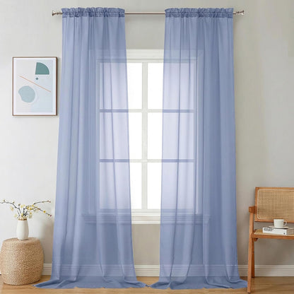 Chyhomenyc Sheer White Valances for Windows 2 Pack, Small Window Curtains for Living Room Bathroom Cafe Laundry Basement, Modern Top Dual Rod Pocket Voile Curtain, 42W x 14L inches, White - Colors B