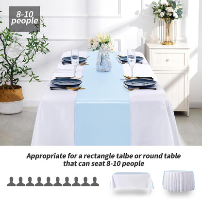 SiinvdaBZX 4 Pcs Royal Blue Satin Table Runner 12 x 108 inches Long, Bright Smooth Satin Wedding Table Runner Decorations for Birthday Parties, Buffet, Banquets, Graduations, Engagements