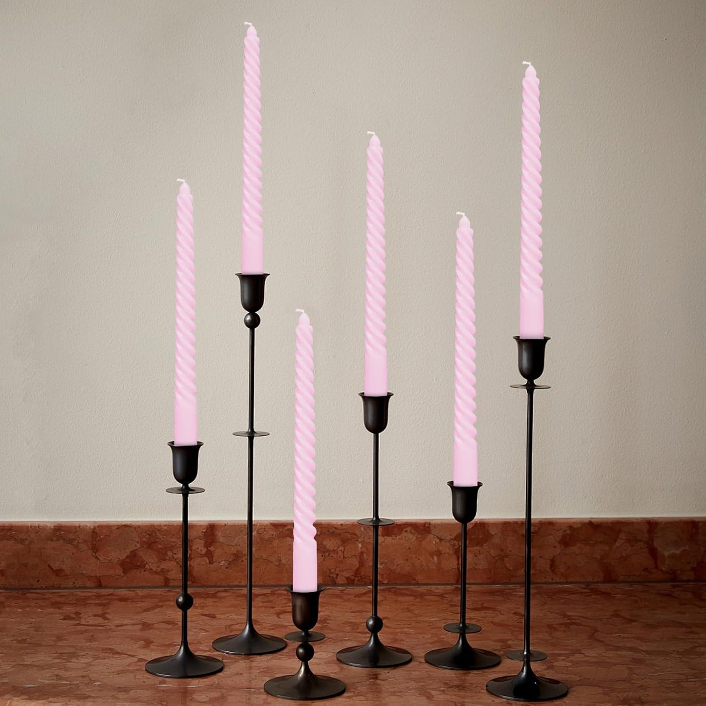 10 Pack Ivory Spiral Taper Candles 3/4×10 Inch – Dripless Smokeless Unscented Long Twisted Tapered Candle Sticks for Wedding Dinner Home Decor Advent Christmas – Cream Candlesticks