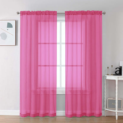 Chyhomenyc Sheer White Valances for Windows 2 Pack, Small Window Curtains for Living Room Bathroom Cafe Laundry Basement, Modern Top Dual Rod Pocket Voile Curtain, 42W x 14L inches, White - Colors A