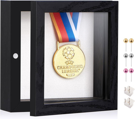 8x10 Deep Shadow Box Picture Frame Display Case with Linen Back and Stand,Real Glass Black Shadow Memory Box Frame 8x10 for Flower Baby Pet Wedding Photo Art Craft Memorial Wall Decor Gift