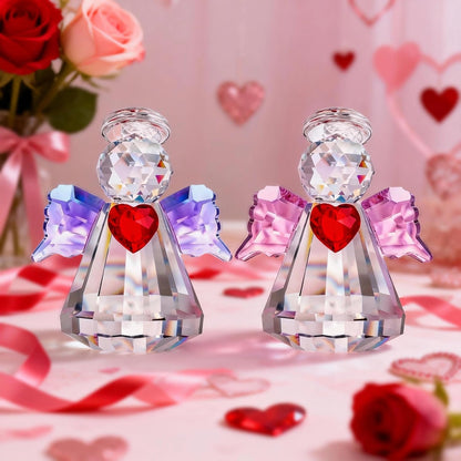 HDCRYSTALGIFTS 3.3'' Crystal Bird Figurine Collectible Art Glass Animal Figurines Table Home Decor Paperweight Valentine’s Day for Women